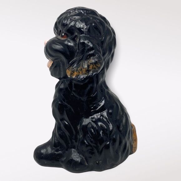 Vintage | Hand Painted Black Dog Statue - Picture 3 of 5